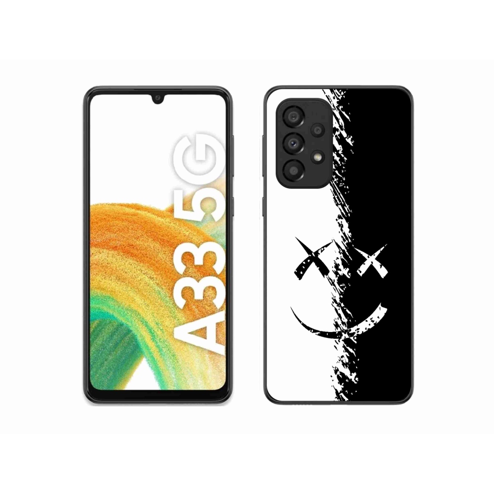 Zselés borítás mmCase Samsung Galaxy A33 5G - fekete-fehér mosolygó