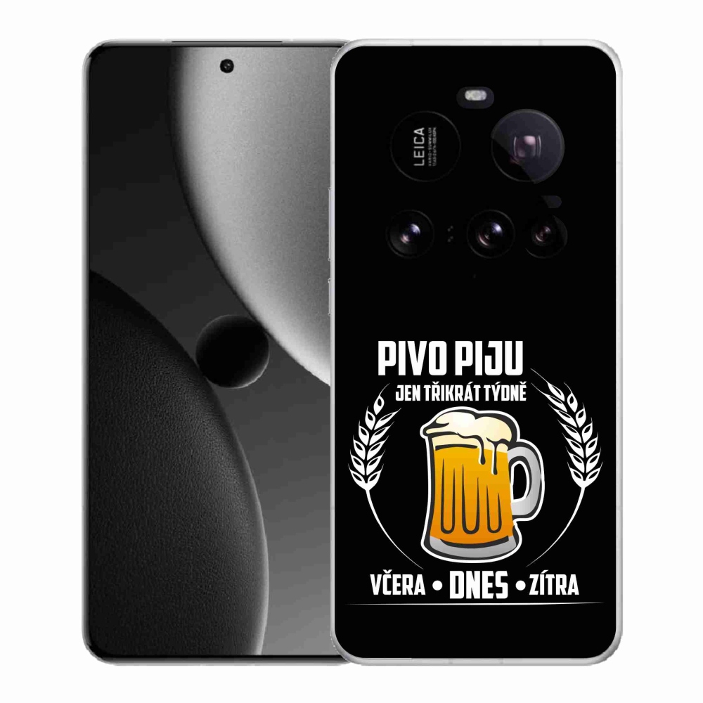 Gél borító mmCase a Xiaomi 15 Ultra számára - sör motívum fekete háttérrel