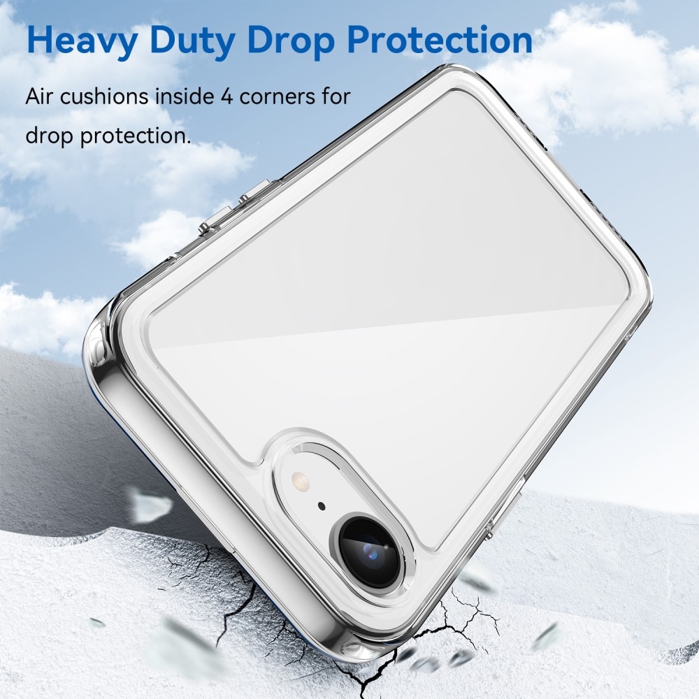 Gél tok fix hátlappal iPhone 16e készülékhez - átlátszó