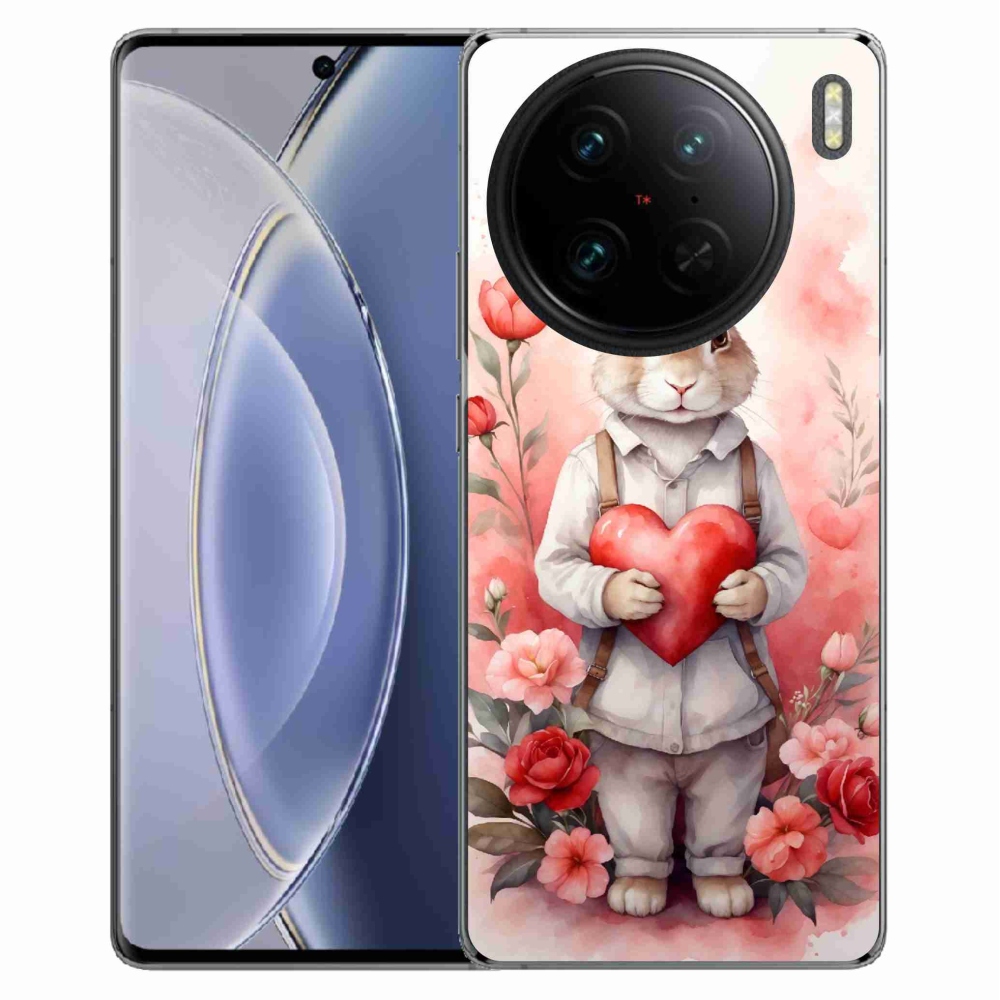 Zselés borítás mmCase a Vivo X90 Pro-hoz - nyúl szívvel