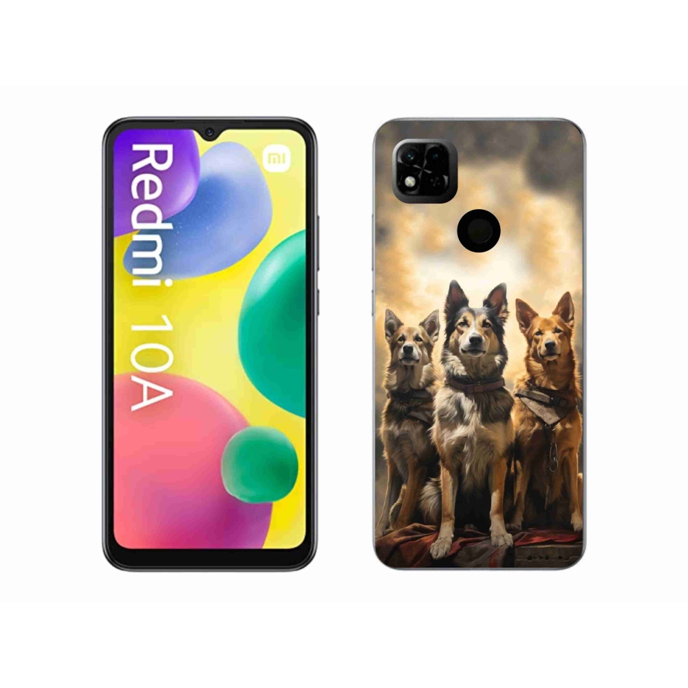 Gél borítás mmCase a Xiaomi Redmi 10A számára - három kutya