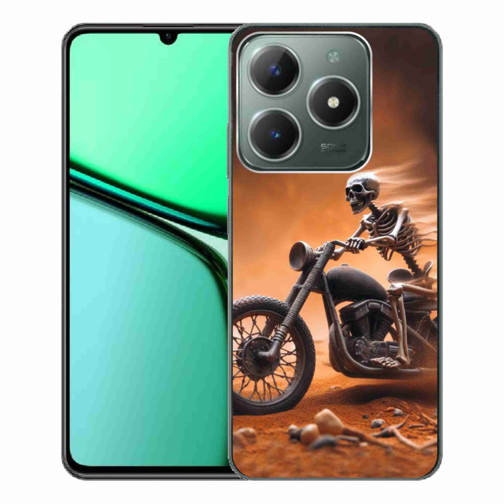 Gél borítás mmCase a Realme C61 készülékhez - csontváz motorkerékpáron