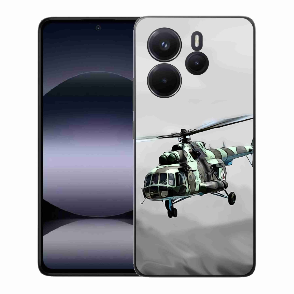 Gél borítás mmCase a Xiaomi Redmi Note 14-hez - katonai helikopter