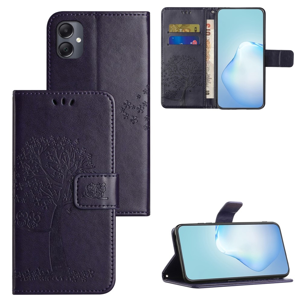 Fa könyv tok Samsung Galaxy A07 4G - sötét lila