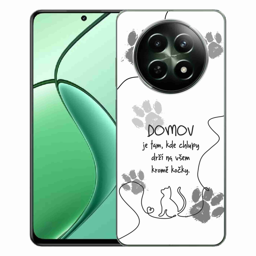 Gél borító mmCase a Realme 12 5G/12x 5G készülékhez - macska motívum fehér háttérrel