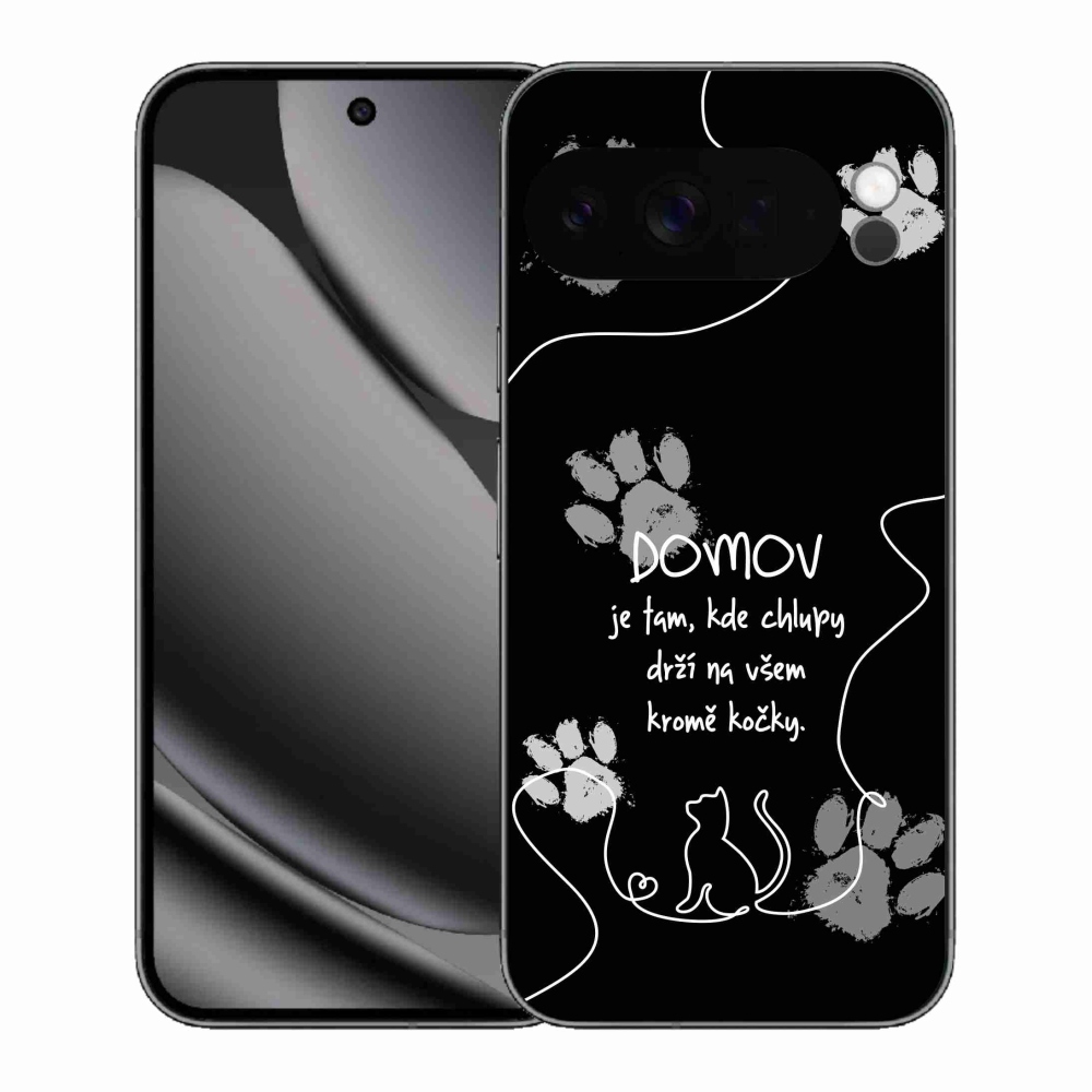 Gél borítás mmCase a Google Pixel 10 Pro XL-hez - macska motívum fekete háttérrel