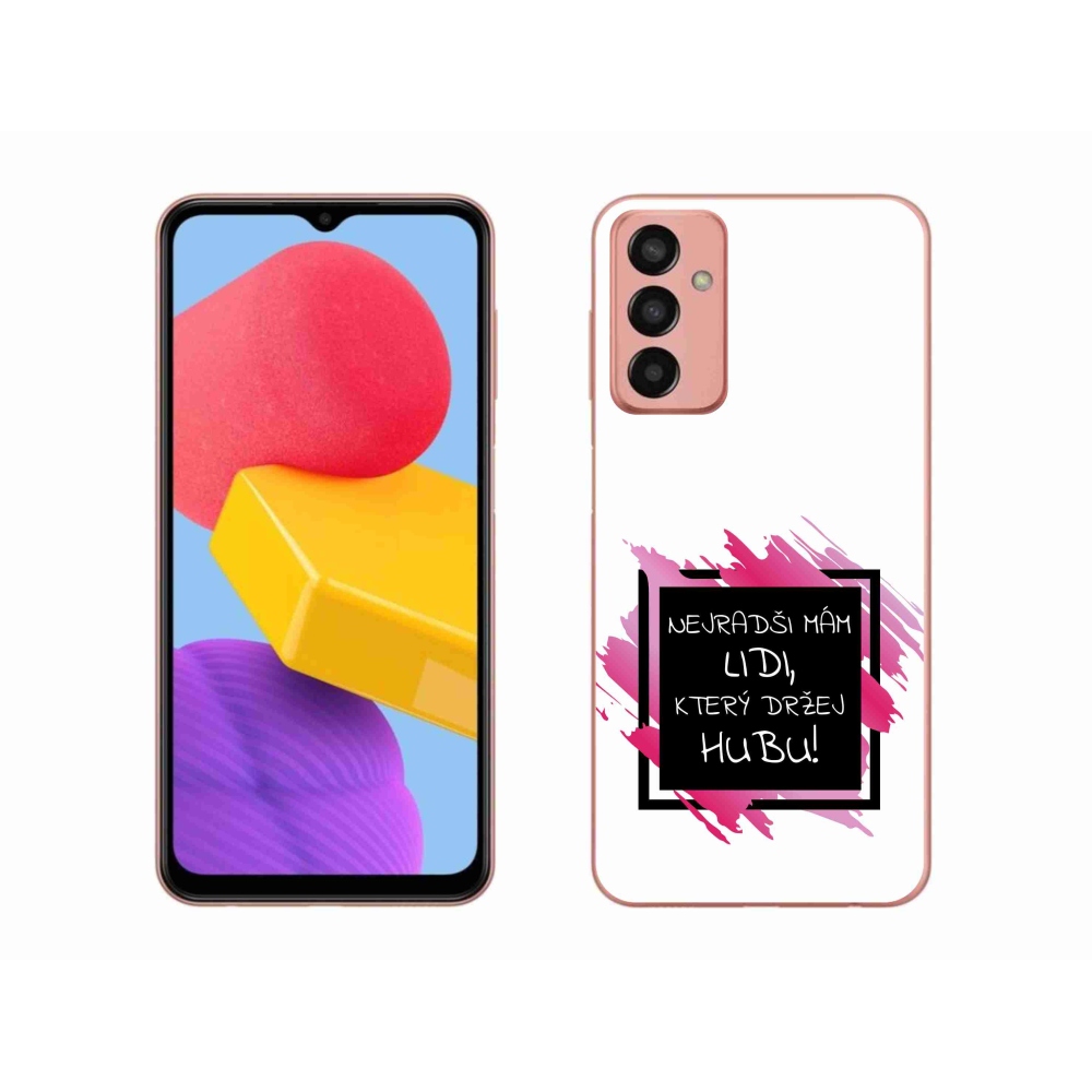 Gél borító mmCase Samsung Galaxy M13-hoz - vicces szöveg 7 fekete-fehér háttérrel