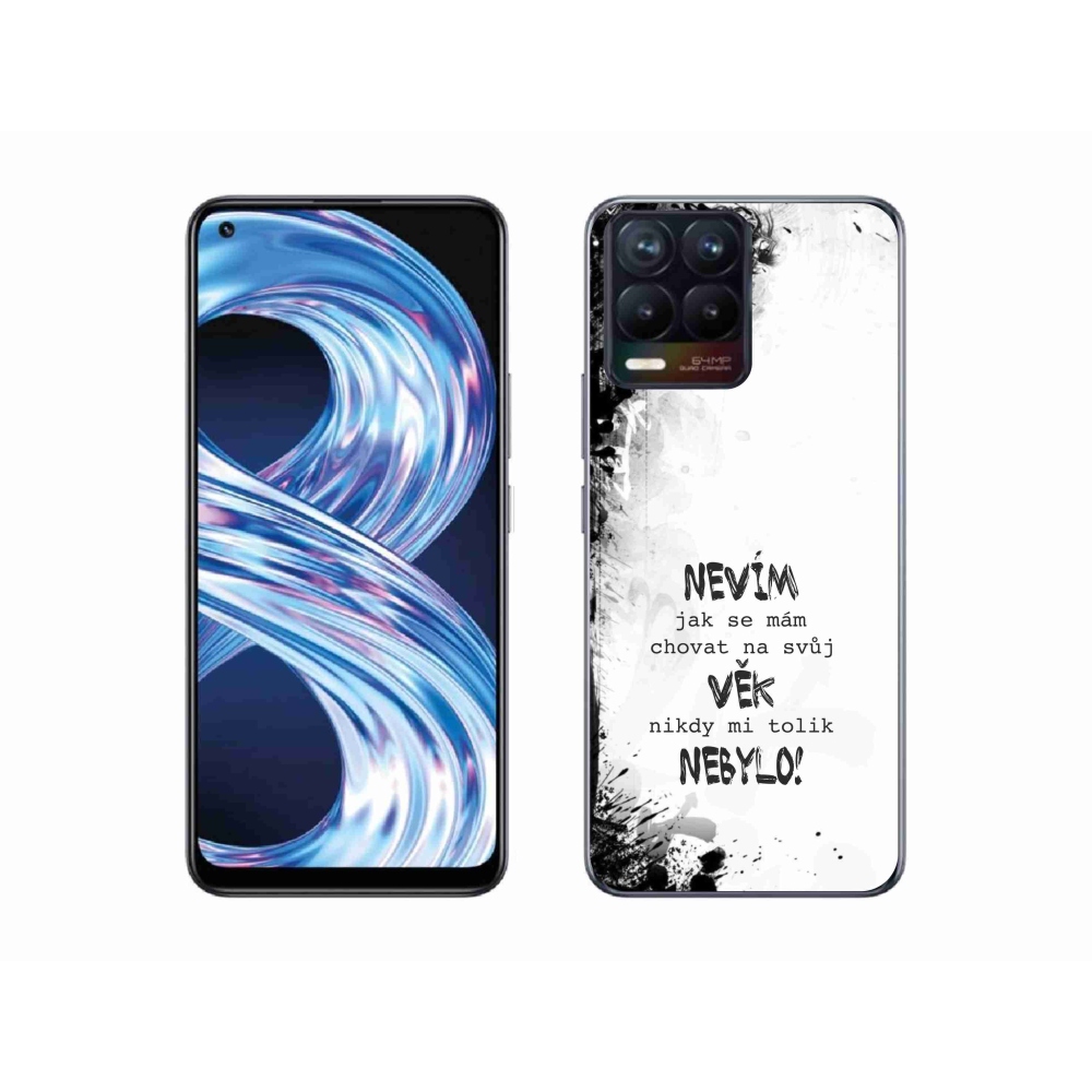 Gél borító mmCase a Realme 8 Pro készülékhez - vicces szöveg 14 fehér háttér
