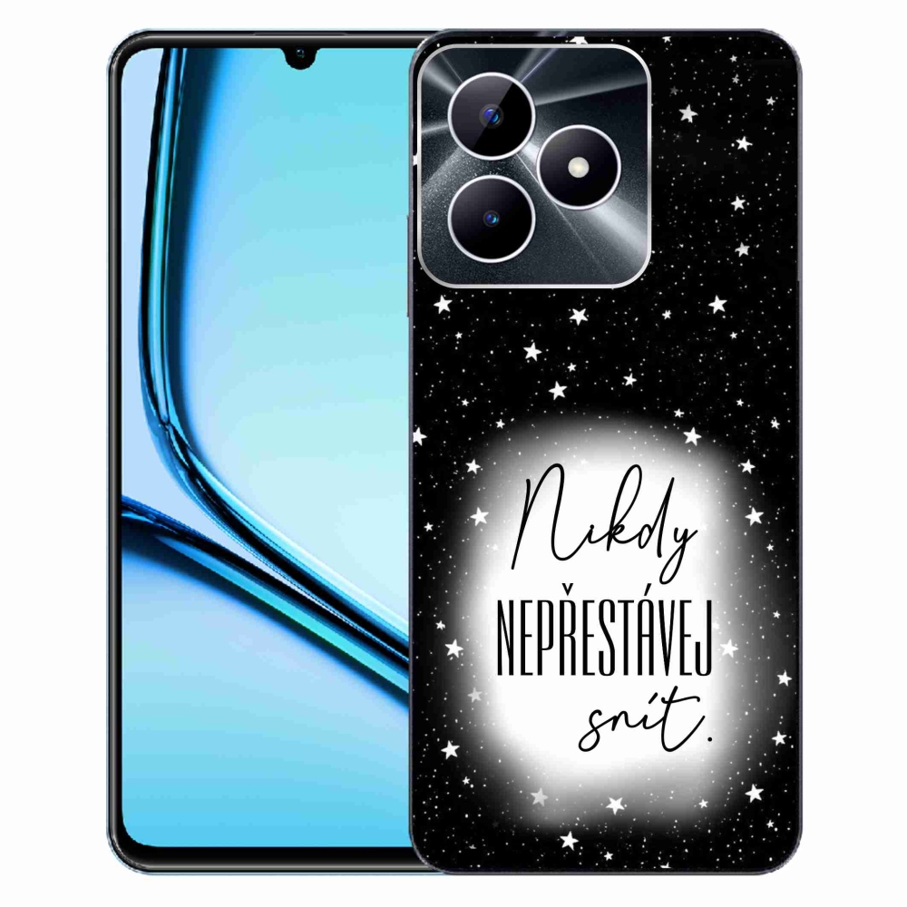 Gél borítás mmCase a Realme Note 50 készülékhez - Quote 1 fehér és fekete háttérrel