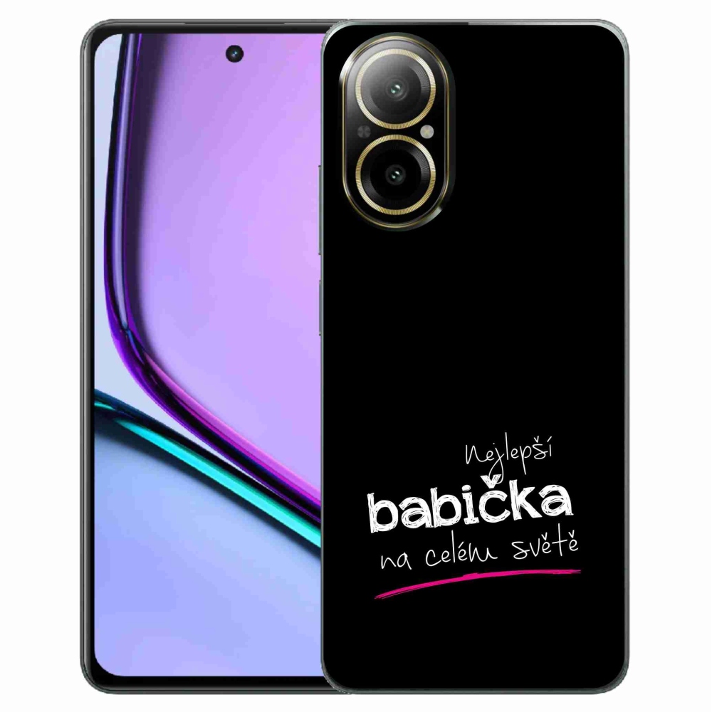 Gél borító mmCase a Realme C67-en - legjobb nagymama 4 fekete háttérrel