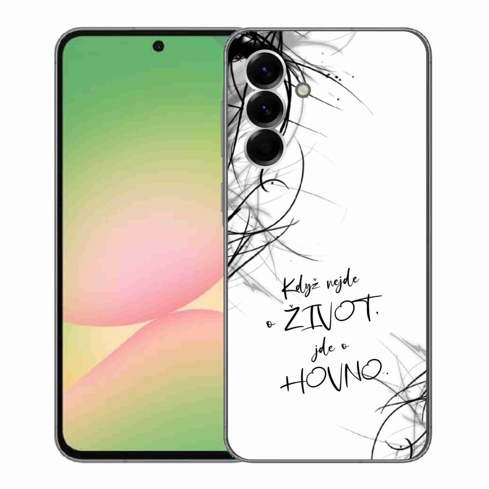 Gél borító mmCase Samsung Galaxy A56 5G - vicces szöveg 16 fehér háttér