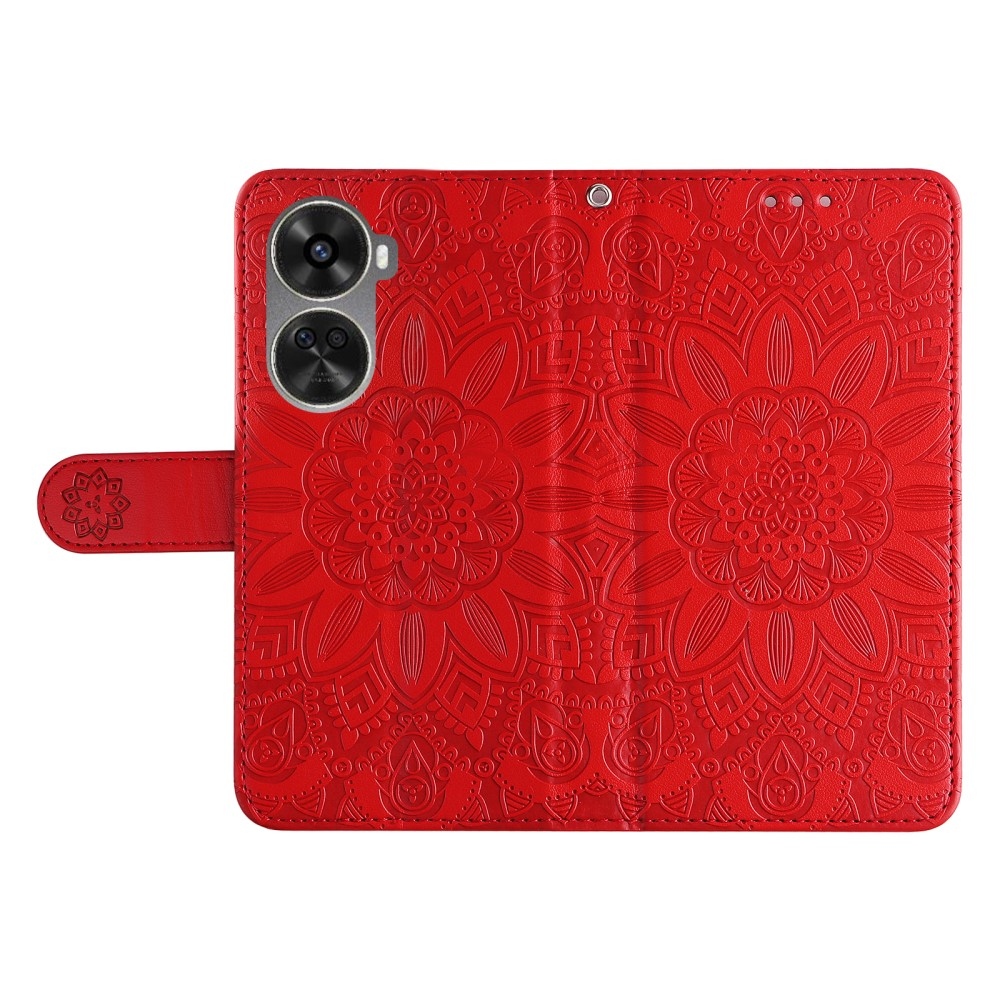 Napraforgó könyv tok Huawei Nova 12 SE-hez - piros