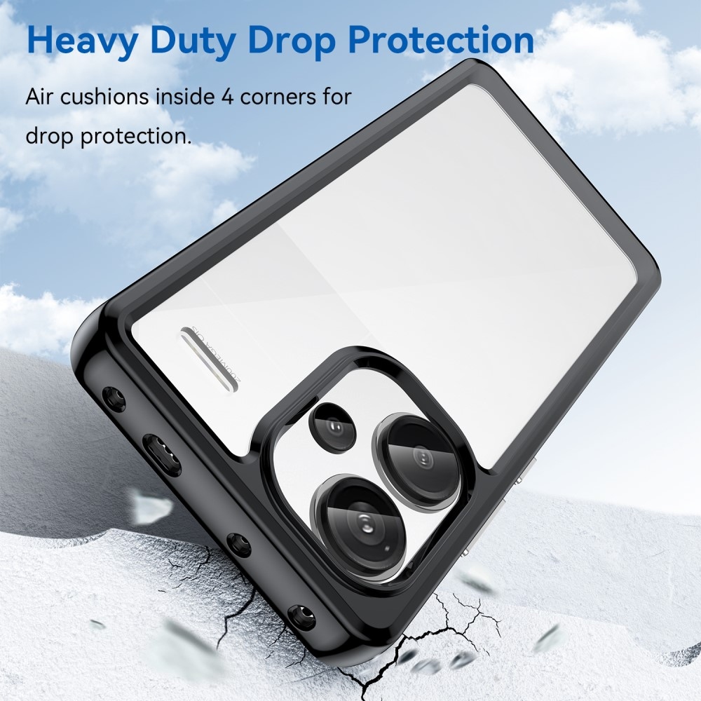 Gél tok rögzített hátlappal a Xiaomi Redmi Note 13 Pro+ 5G készülékhez - fekete