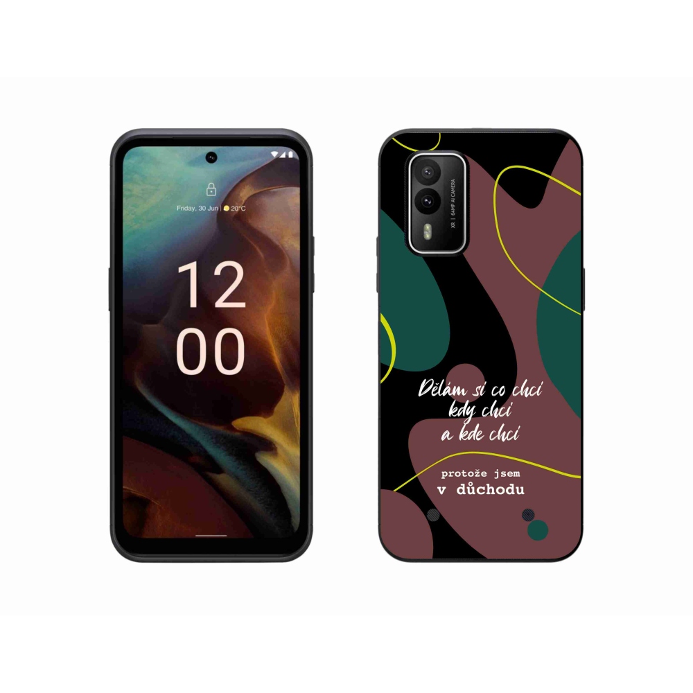 Zselés borító mmCase a Nokia XR21 készülékhez - vicces szöveg 10 fekete háttér