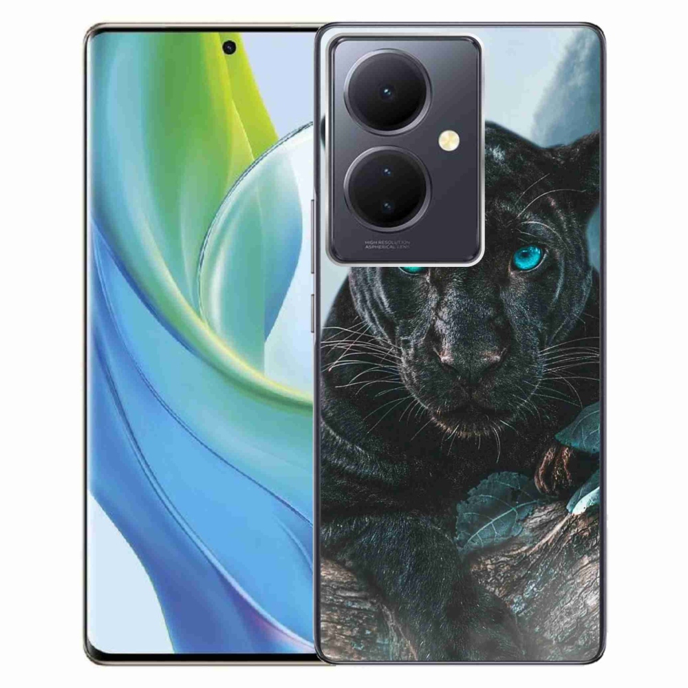 Gél borítás mmCase a Vivo V29 Lite 5G-n - fekete párduc