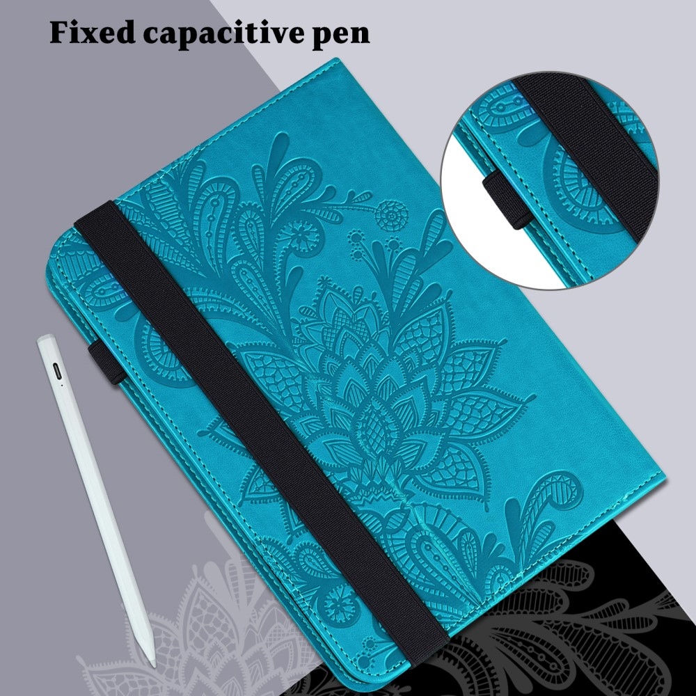 Virágos tok Xiaomi Redmi Pad SE-hez - kék