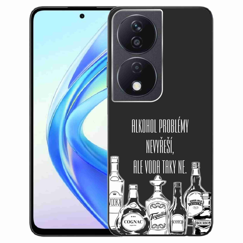 Gél borító mmCase a Honor X7b/Honor 90 Smart számára - vicces szöveg fekete háttérrel