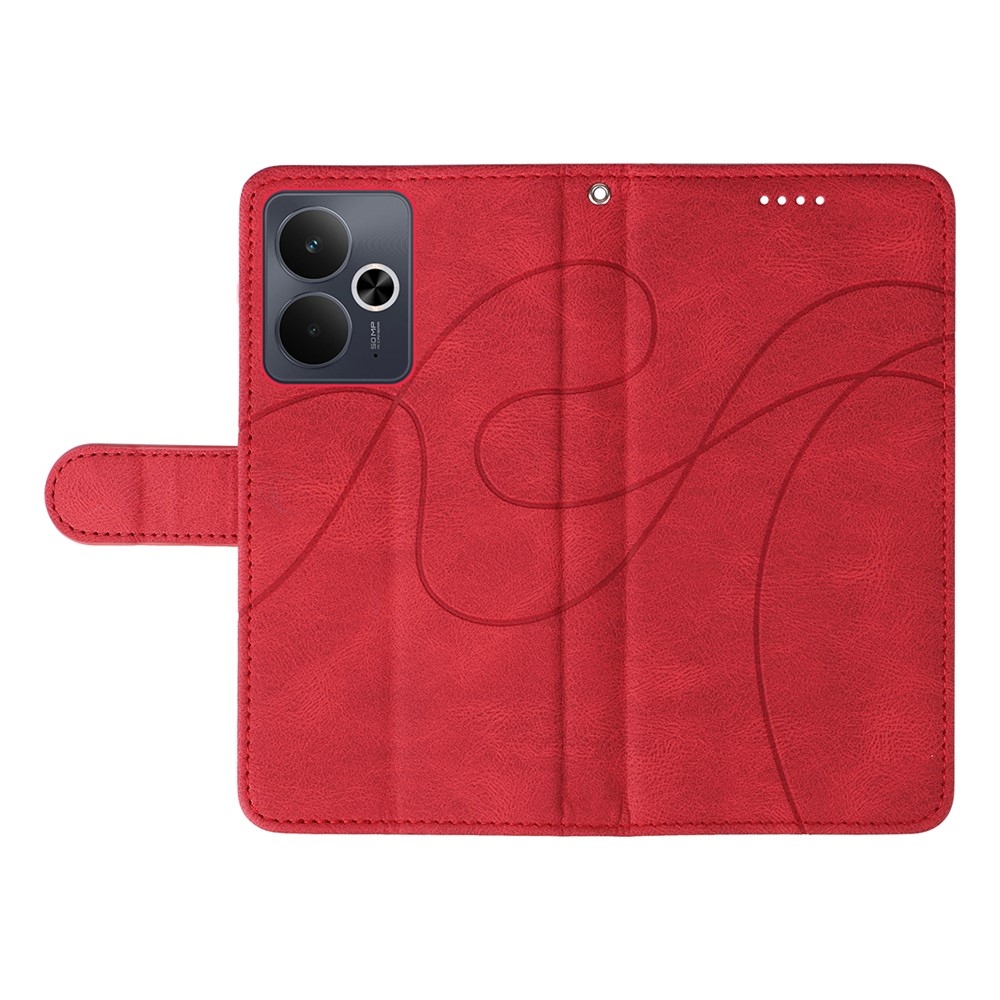 Ívelt könyvtáska a Realme 14 5G/14T 5G készülékhez - piros színű