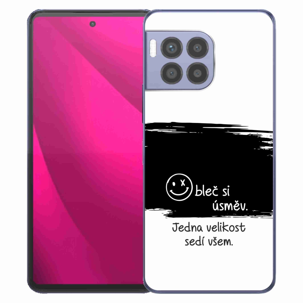 Gél borító mmCase a T-Mobile T Phone 2 Pro készülékhez - vicces szöveg 8 fekete-fehér háttérrel