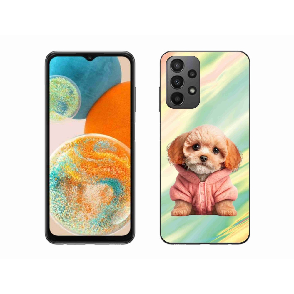 Gél borítás mmCase Samsung Galaxy A23 4G/5G - pulóveres kiskutya Samsung Galaxy A23 4G/5G - pulóverben