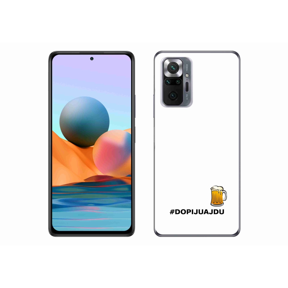 Gél borító mmCase a Xiaomi Redmi Note 10 Pro - sör motívum 1 fehér háttérrel