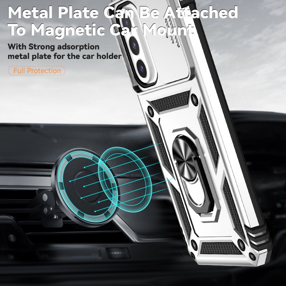 Gyűrűálló borítás Samsung Galaxy A26 5G készülékhez - ezüst színű