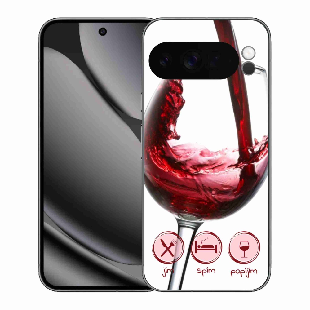 Zselés borítás mmCase a Google Pixel 10 Pro XL számára - borospohár piros