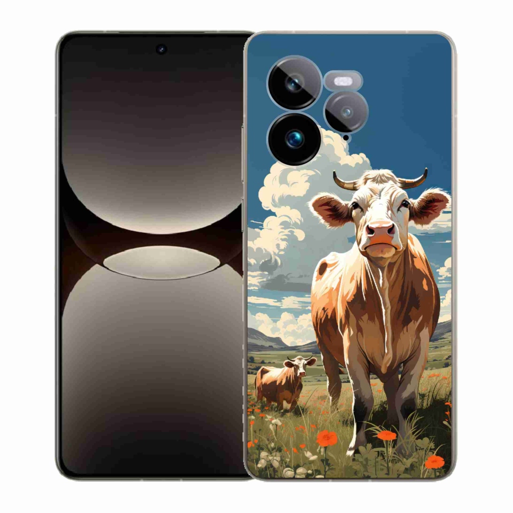 Gél borítás mmCase a Realme GT 7 Pro 5G számára - tehenek a réten