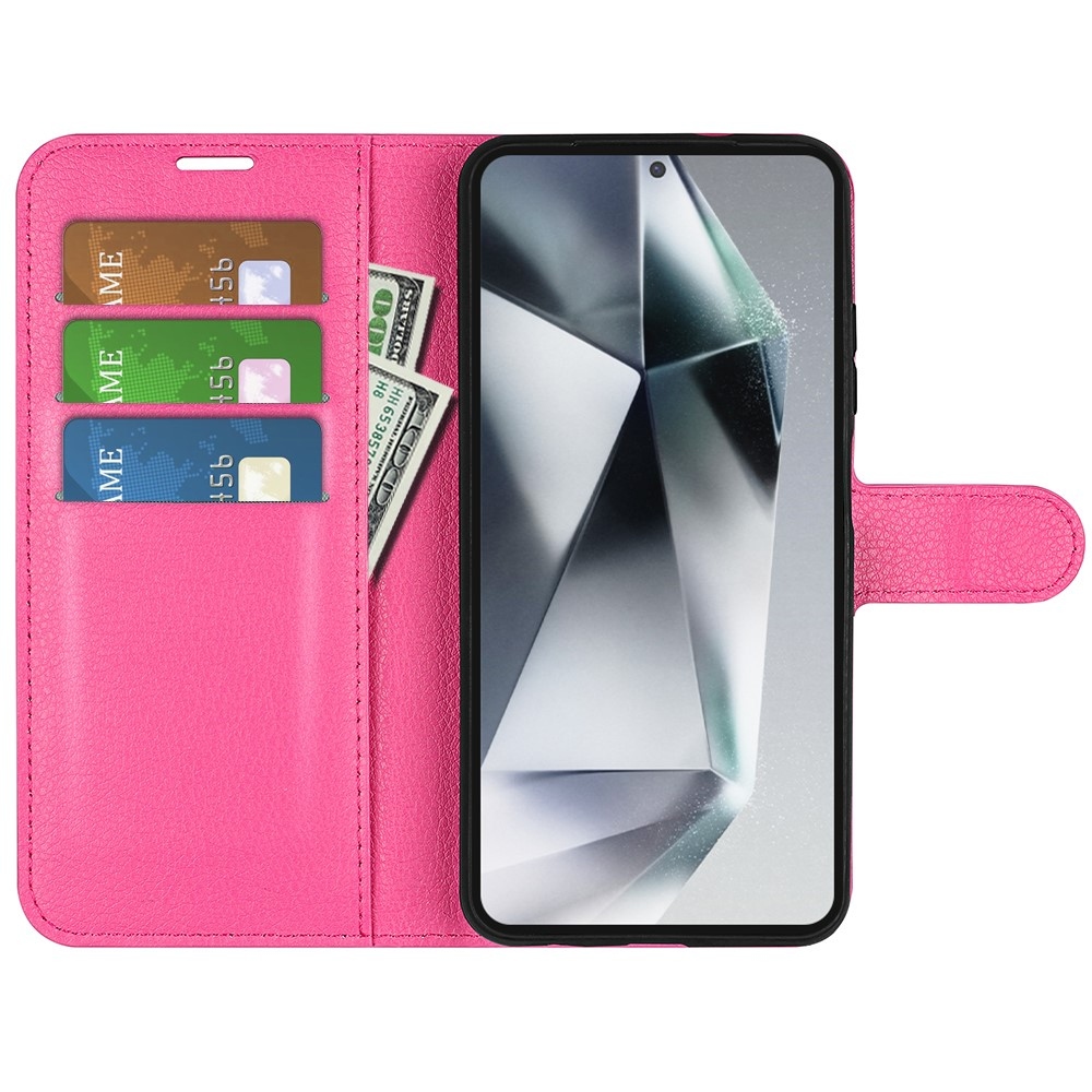 Litchi könyv tok Samsung Galaxy S25 Ultra készülékhez - rózsaszínű