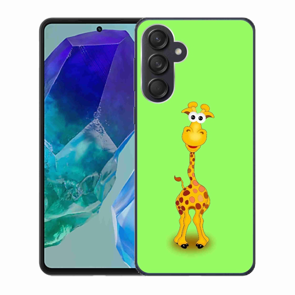 Zselés borítás mmCase Samsung Galaxy M55 5G - rajzfilm zsiráfhoz