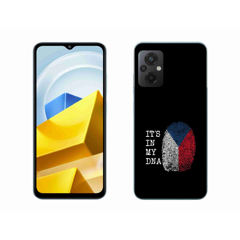 Gél borító mmCase a Xiaomi Poco M5 4G - zászló ujjlenyomat fekete háttérrel