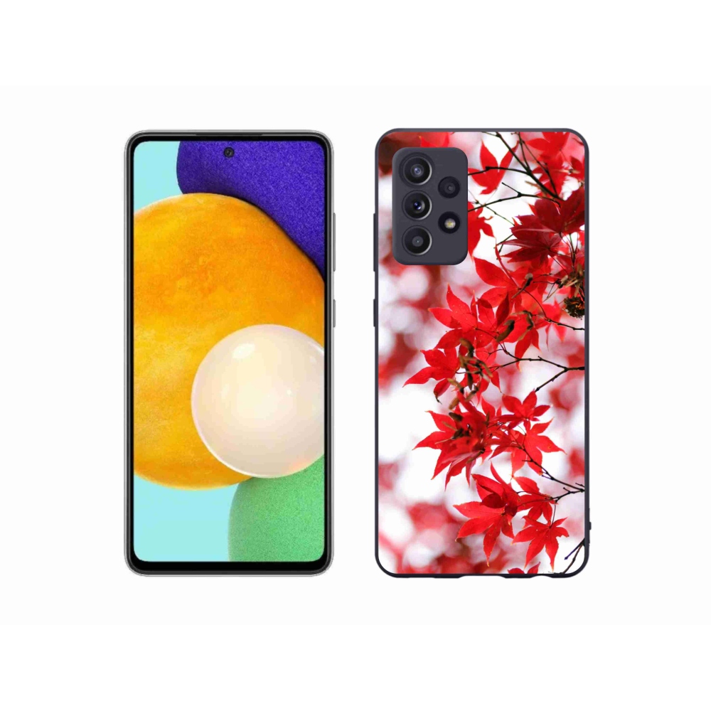 Zselés borítás mmCase Samsung Galaxy A52/A52 5G - piros levelek