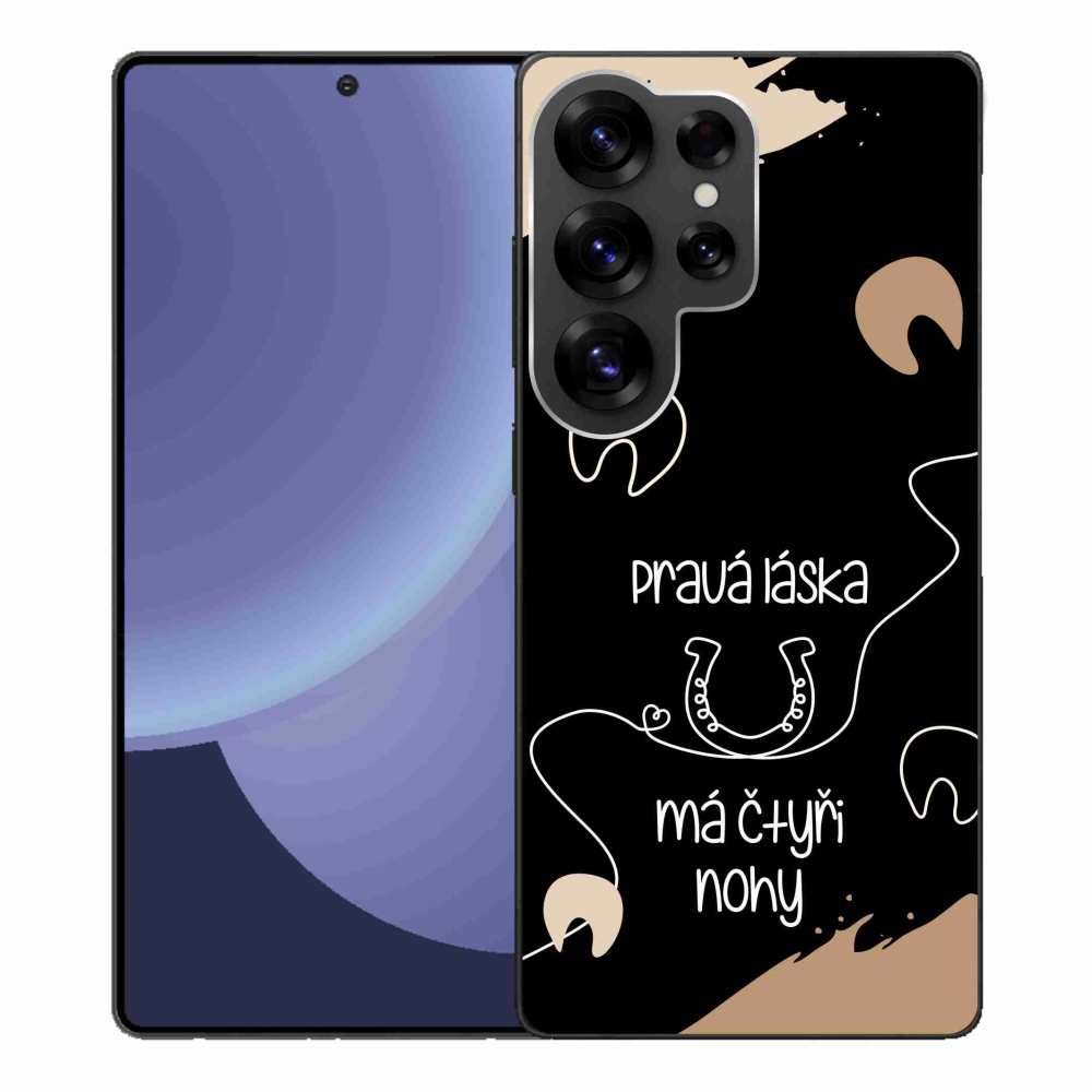 Gél borítás mmCase Samsung Galaxy S25 Ultra - ló motívum fekete háttérrel