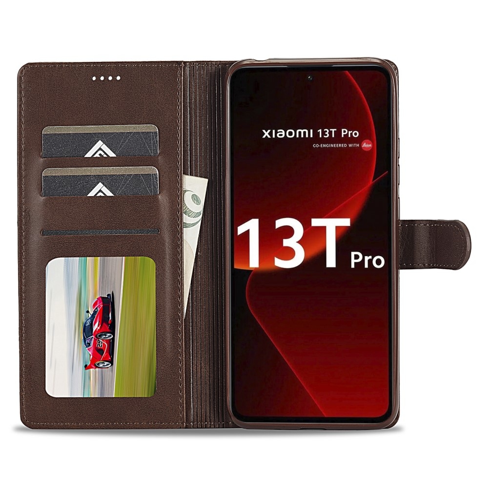 IMEEKE könyvtáska Xiaomi 13T/13T Pro - barna