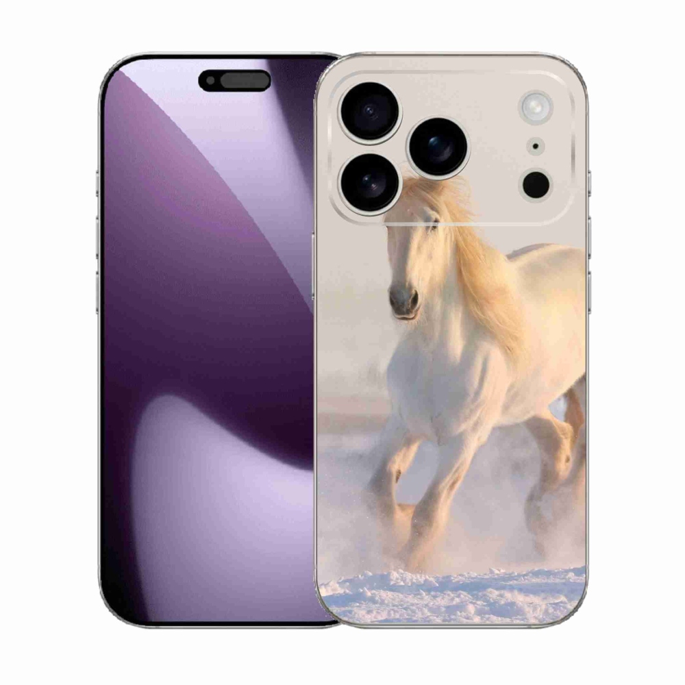 Zselés borítás mmCase iPhone 17 Pro készülékhez - ló a hóban