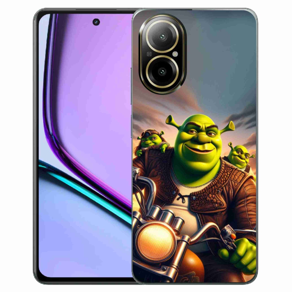 Gél borítás mmCase a Realme C67-hez - Shrek a motorkerékpáron