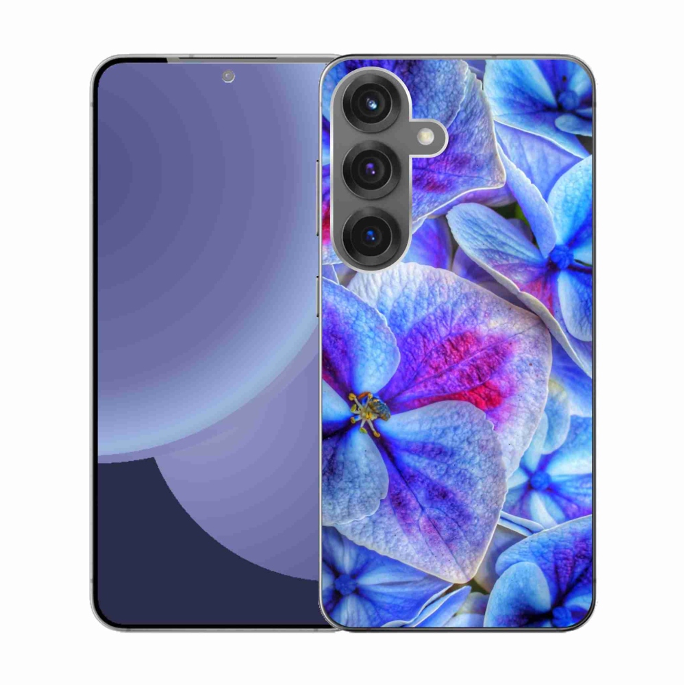 Gél védőhuzat mmCase Samsung Galaxy S25 - kék virágok 1