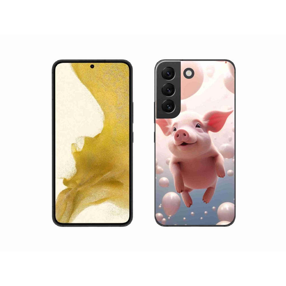 Gél borító mmCase Samsung Galaxy S22 5G - malac lufikkal Samsung Galaxy S22 5G-hez