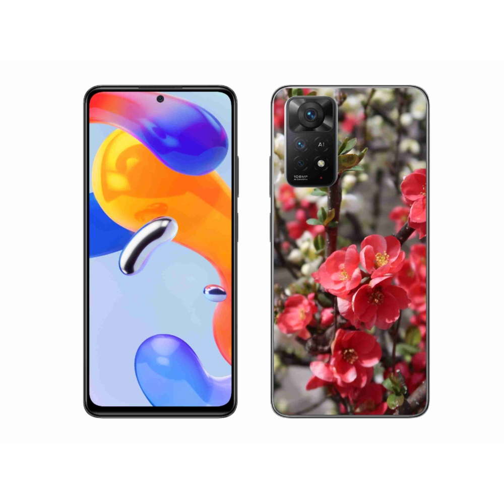 Gél borítás mmCase a Xiaomi Redmi Note 11 Pro 4G/5G számára - piros virágok