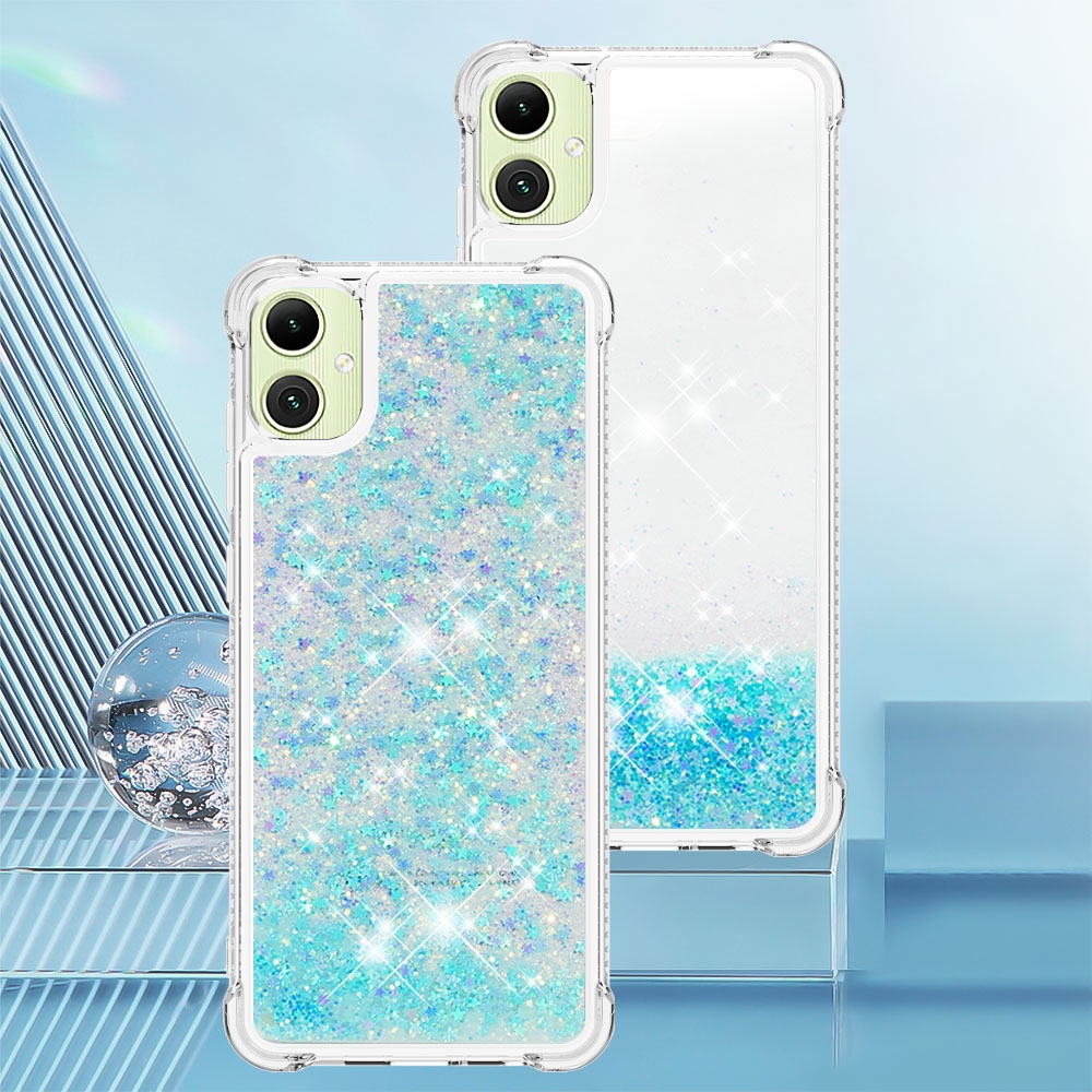 Glitter homokóra zselés tok Samsung Galaxy A07 4G - kék / csillagok
