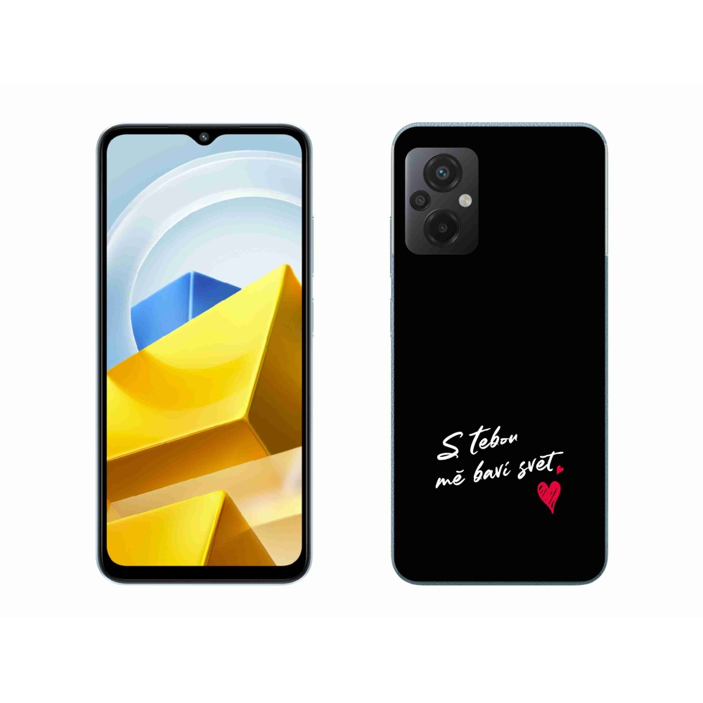 Gél borító mmCase a Xiaomi Poco M5 4G-hez - szerelmes szöveg 1 fekete háttér