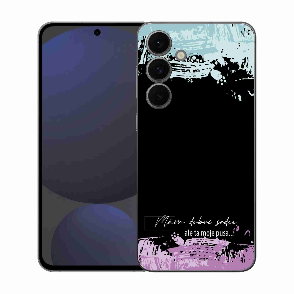 Gél borítás mmCase Samsung Galaxy S25 FE - vicces szöveg 3 fekete háttér