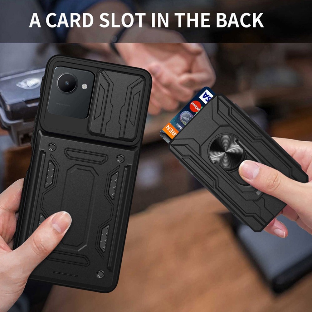 Csúszásálló hibrid borítás a Realme C30 készülékhez - fekete