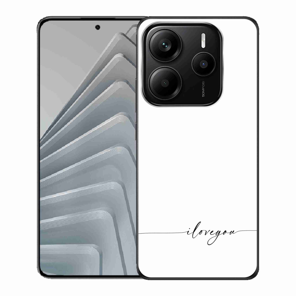 Gél borító mmCase a Xiaomi Redmi Note 14 5G-hez - I love you fehér háttérrel
