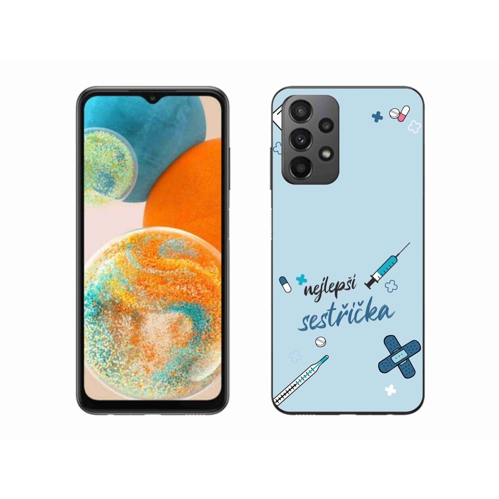 Gél borító mmCase Samsung Galaxy A23 4G/5G - legjobb kishúg kék háttérrel