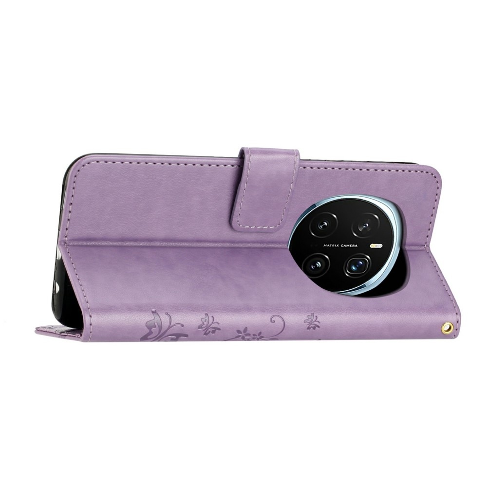 Virágok könyv tok Honor Magic 7 Pro 5G - világos lila