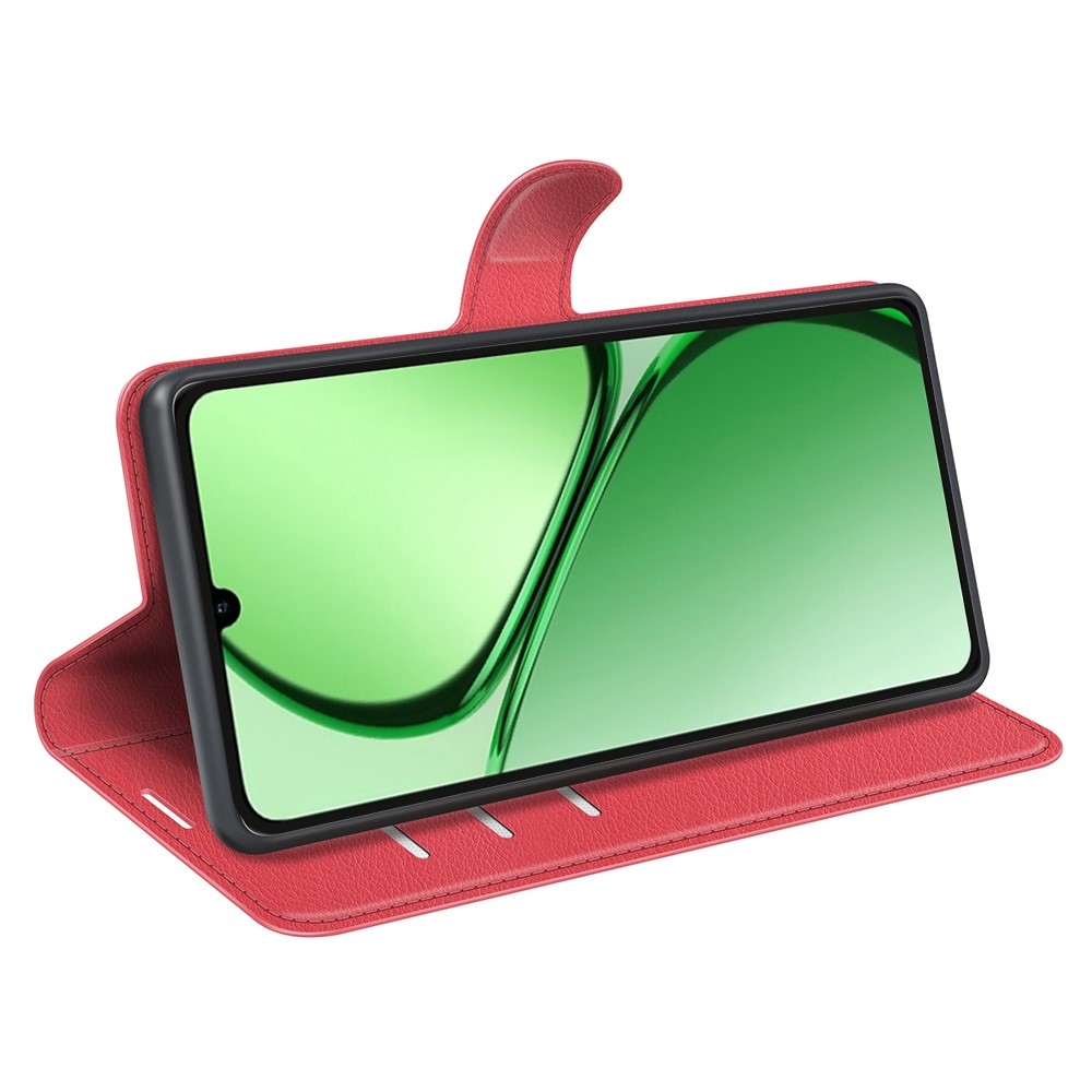 Litchi könyvtáska a Realme C61/C63 készülékhez - piros színben