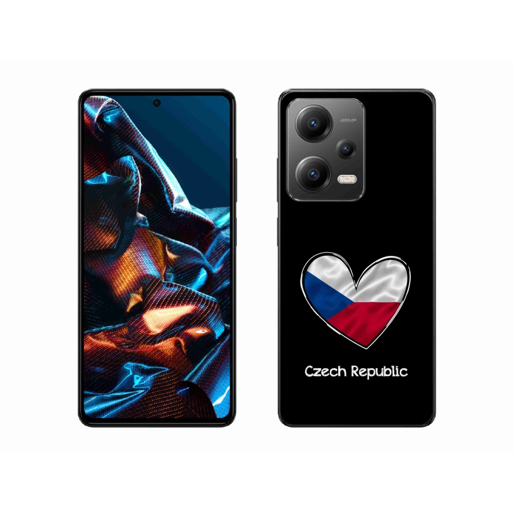 Gél borító mmCase a Xiaomi Redmi Note 12 Pro 5G számára - szív zászló fekete háttérrel