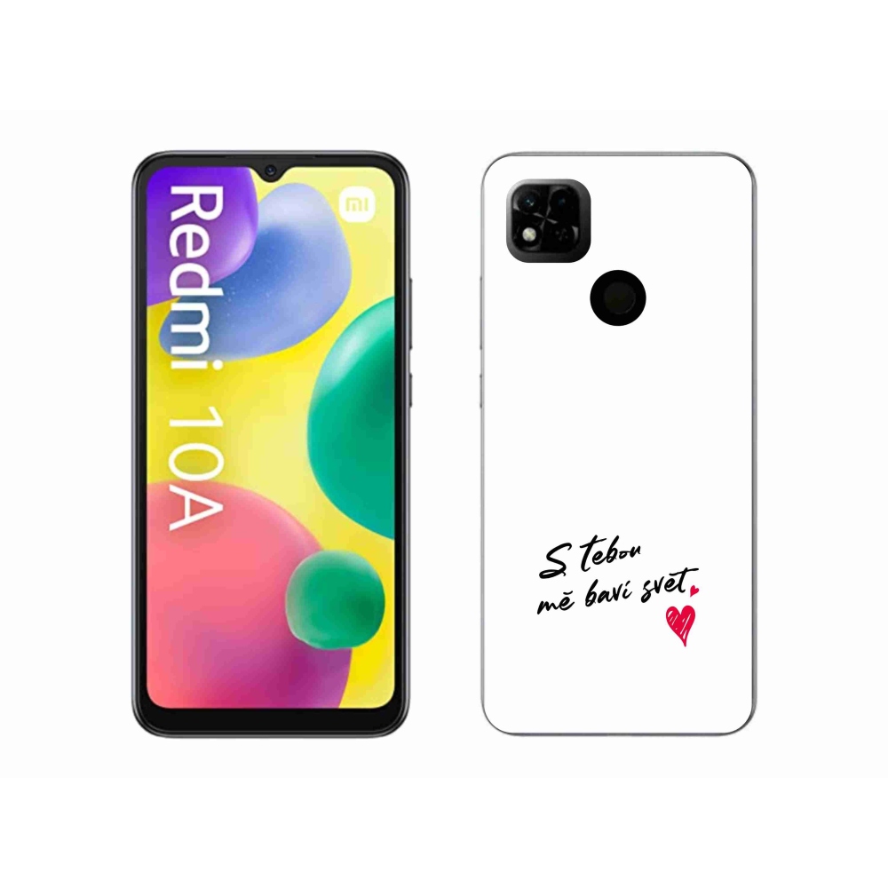 Gél borító mmCase a Xiaomi Redmi 10A számára - szerelem szöveg 1 fehér háttér