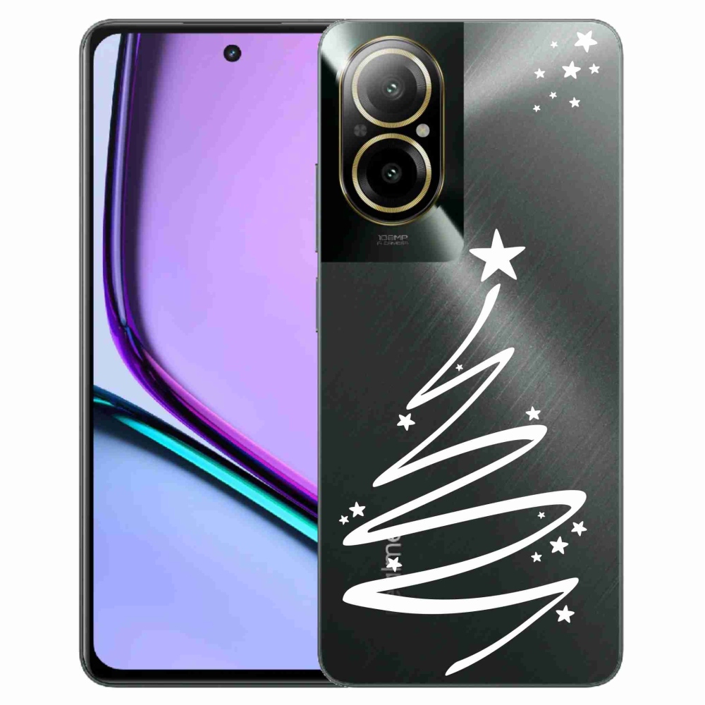 Gél borító mmCase a Realme C67 készülékhez - fehér fa átlátszó háttéren